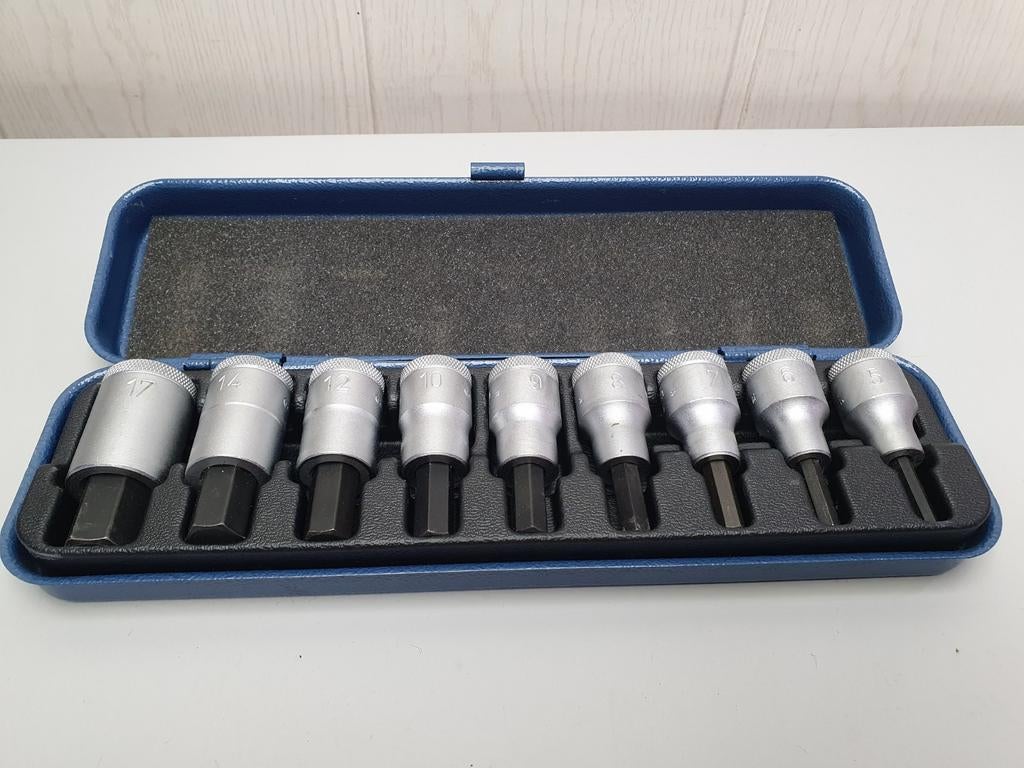 Gedore IN 19 PM inbus doppenset 1/2" opname 9 delig ZGAN, WerkzRemscheider Str. 149 42899 Remscheid Duitsland, Info@gedore.com