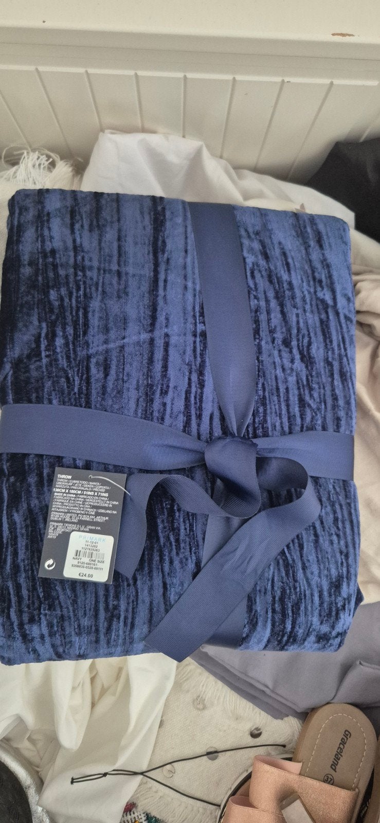 Nieuw. Fluwelen deken - Donkerblauw., Ophalen of Verzenden, Nieuw, Blauw