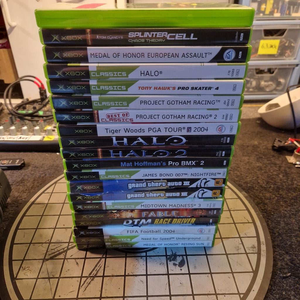 Xbox Original - 20 Games - 2 Controllers, Spelcomputers en Games, Spelcomputers | Xbox Original, Gebruikt, Met 2 controllers, Ophalen of Verzenden