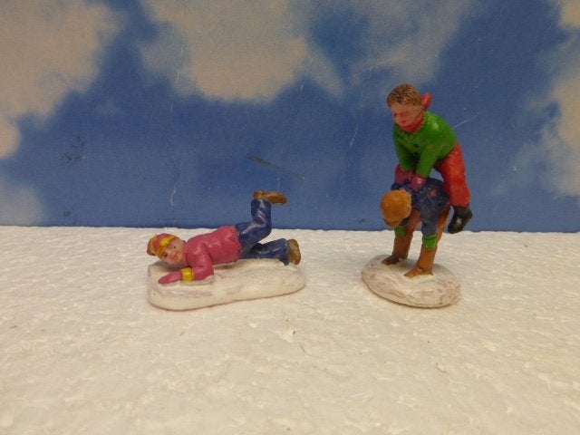lemax playing leap frog kerstdorp poppetjes figurines kerst, Ophalen of Verzenden