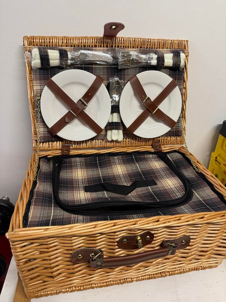 Luxe picknickmand voor 2 personen - Compleet, Ophalen of Verzenden, Zo goed als nieuw