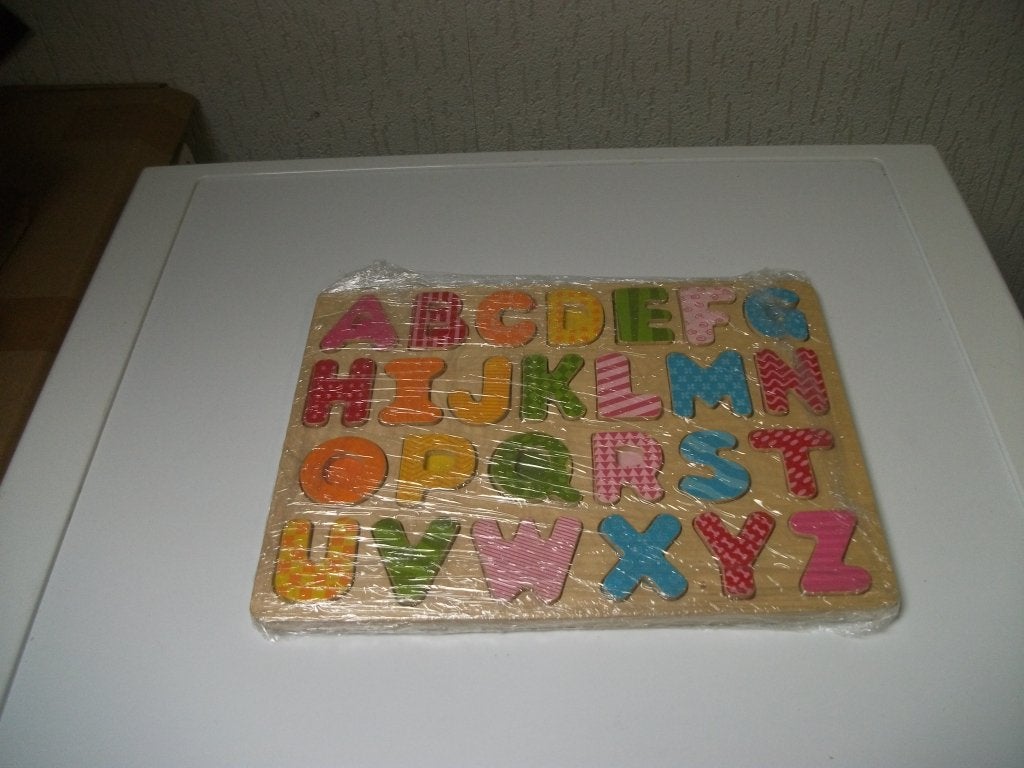 Puzzel ABC lichte kleurtjes 26 delig, Ophalen of Verzenden, Gebruikt