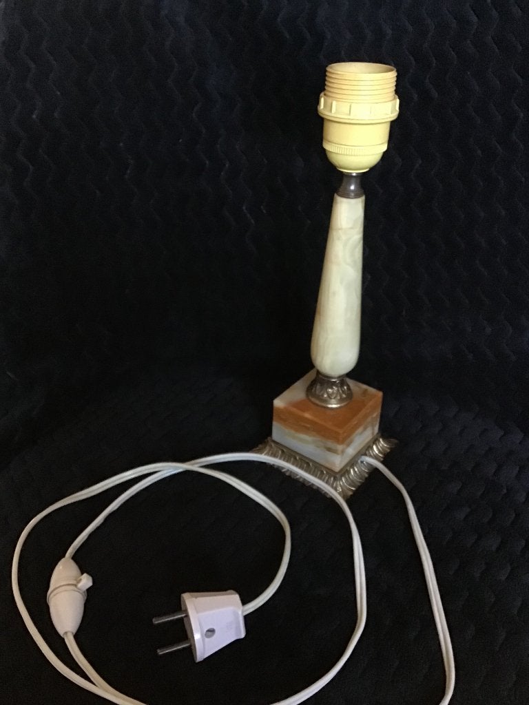Retro Lampenvoet met marmer, Huis en Inrichting, Lampen | Tafellampen, Ophalen of Verzenden, Gebruikt, Minder dan 50 cm
