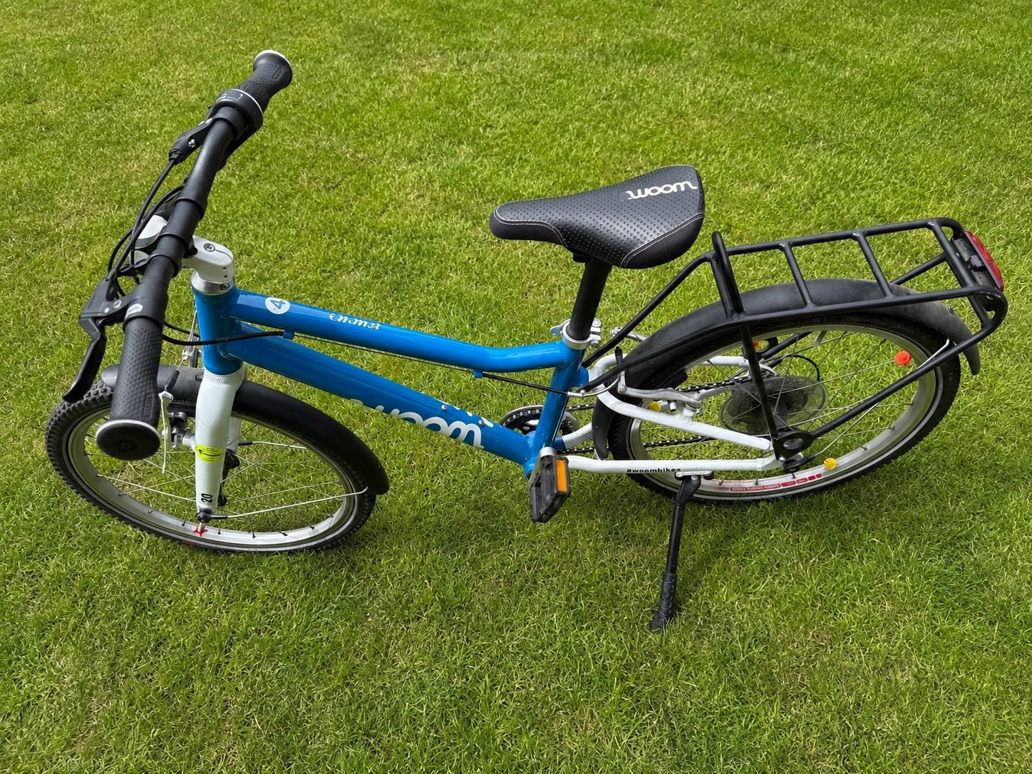 Woom 4 Microshift kinderfiets – sky blue – 20 inch, Ophalen, Zo goed als nieuw, Velgrem, 16 tot 20 inch