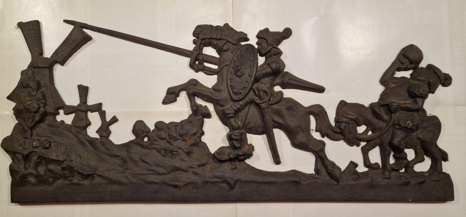 Decoratief gietijzeren wandpaneel Don Quichot, Ophalen of Verzenden