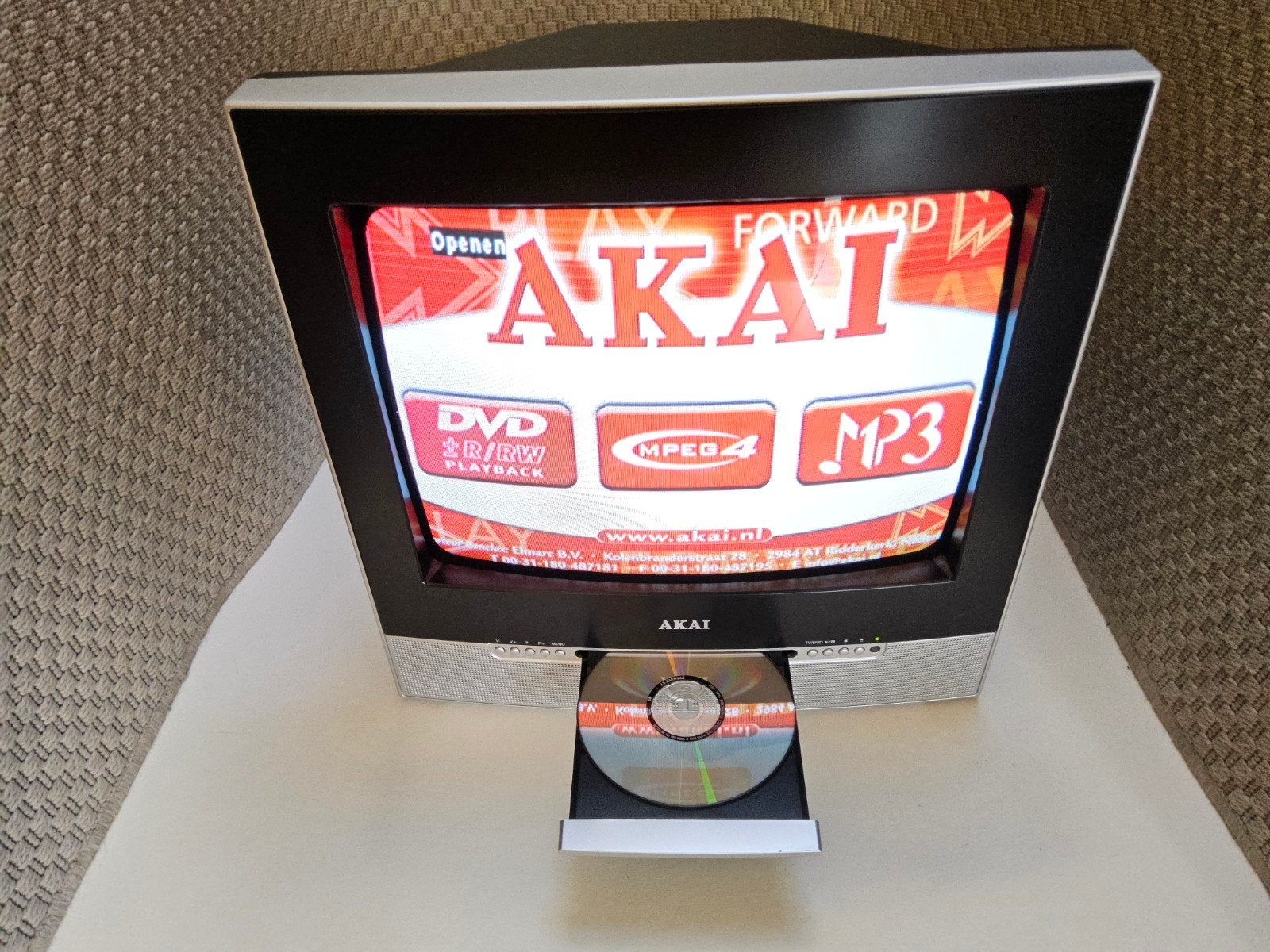Tv-Dvd-Combi Akai 14 Inch Kleurenscherm Akai Tv Vintage tv, Audio, Tv en Foto, Ophalen, Zo goed als nieuw, 50 Hz, Overige merken