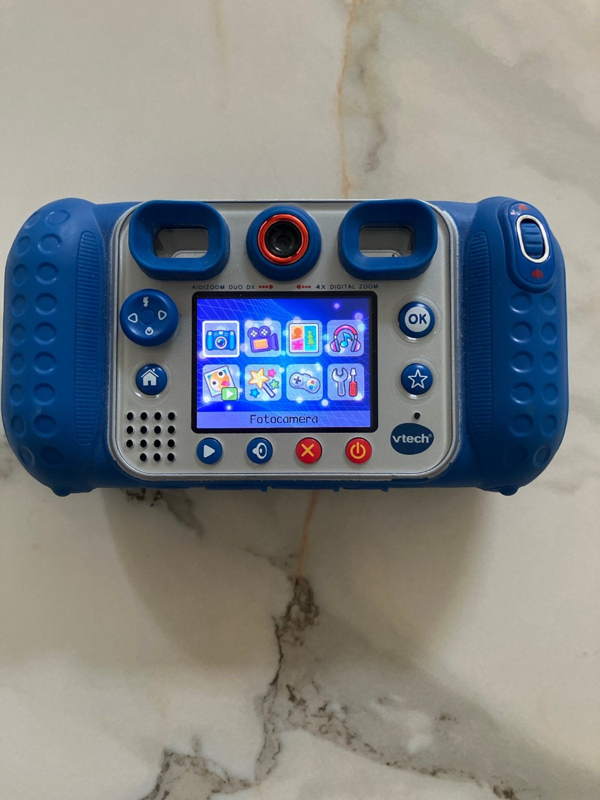 VTech Kidizoom Duo DX kindercamera - Blauw, Kinderen en Baby's, Speelgoed | Vtech, Ophalen of Verzenden, Zo goed als nieuw, 4 tot 6 jaar