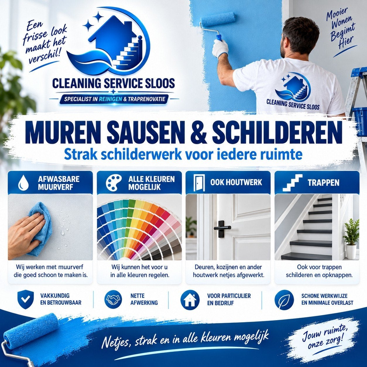 Muren sauzen & schilderwerk, Ophalen of Verzenden