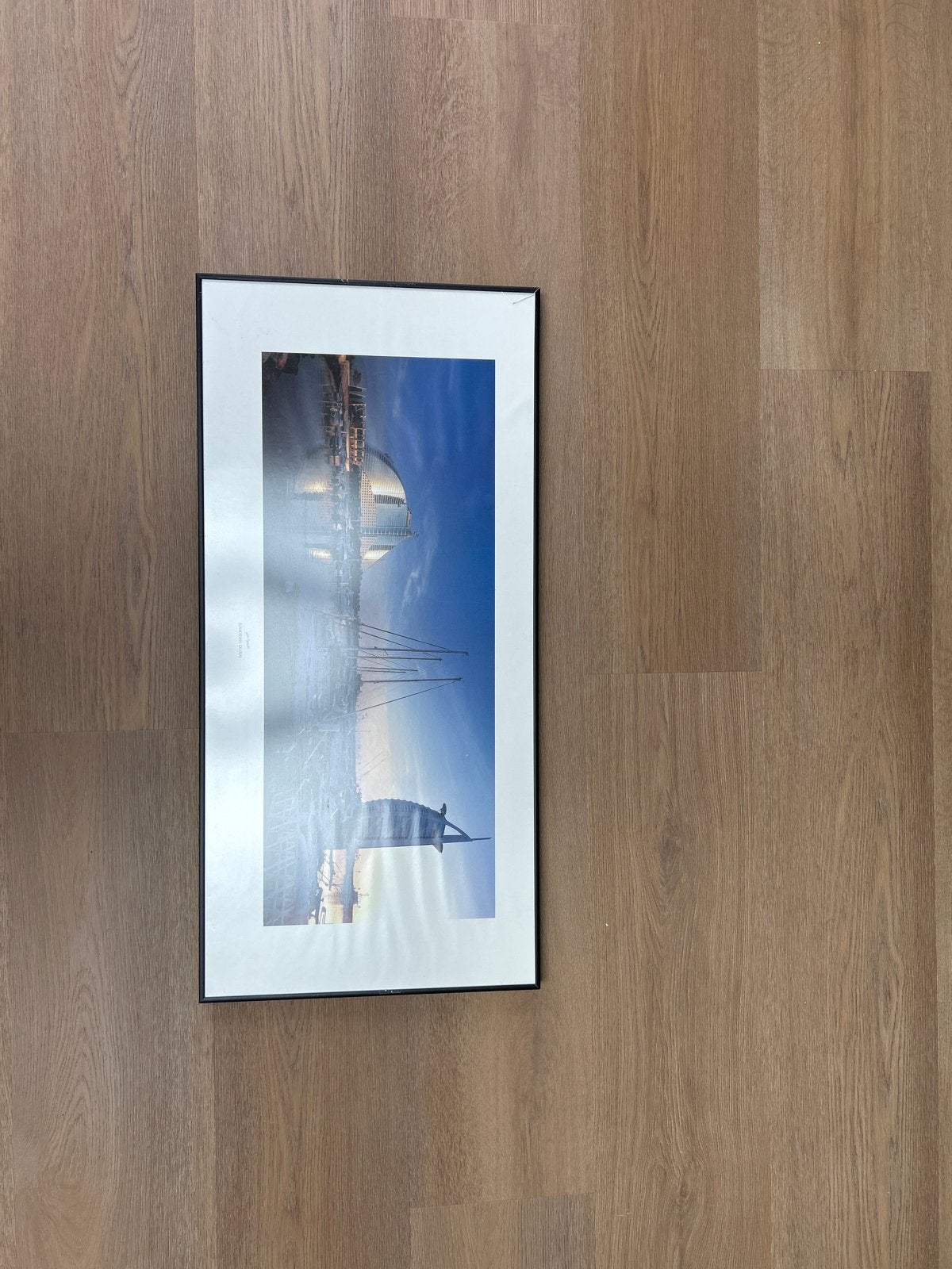 Ingelijste poster Dubai skyline 42x89 cm, Minder dan 50 cm, Gebruikt, Ophalen of Verzenden, Foto of Poster