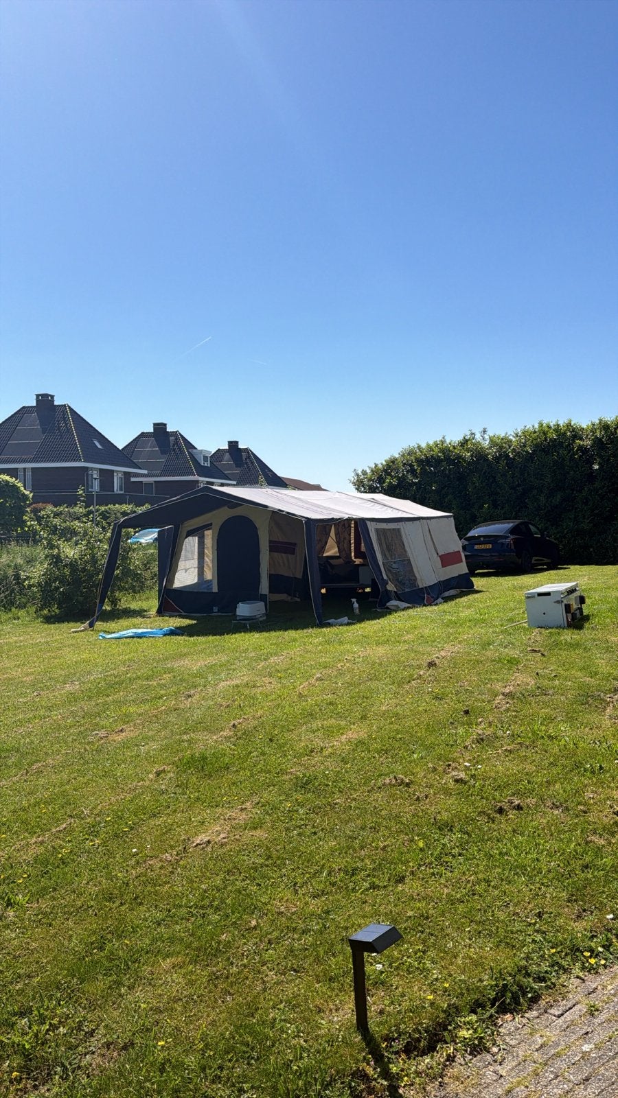 Jamet Arizona vouwwagen met voortent en luifel, Ophalen, Blauw, Aanwezig, Jamet