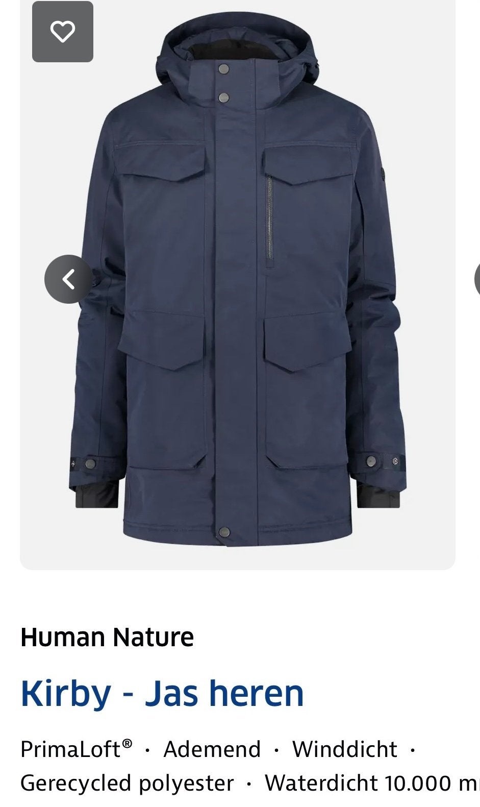Nieuwe ANWB Heren Parka - Human Nature Kirby, Ophalen of Verzenden, Nieuw, Maat 42/44 (L), Blauw