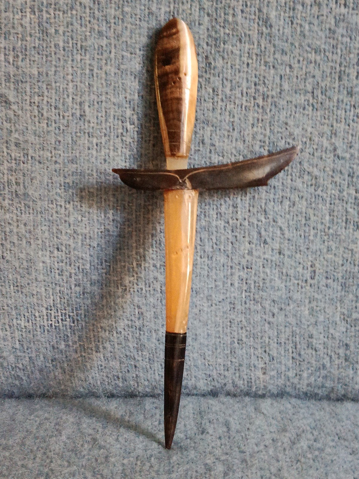 Vintage Buffelhoorn Briefopener - Javaanse Kris Stijl, Natuurlijk materiaal, Overige typen, Handgemaakt, Ophalen of Verzenden