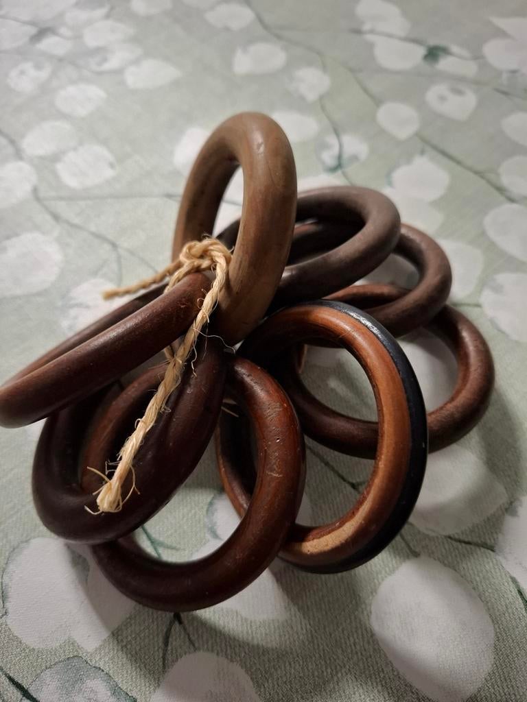 Houten ringen voor gordijnen of decoratie, Ophalen of Verzenden, Gebruikt