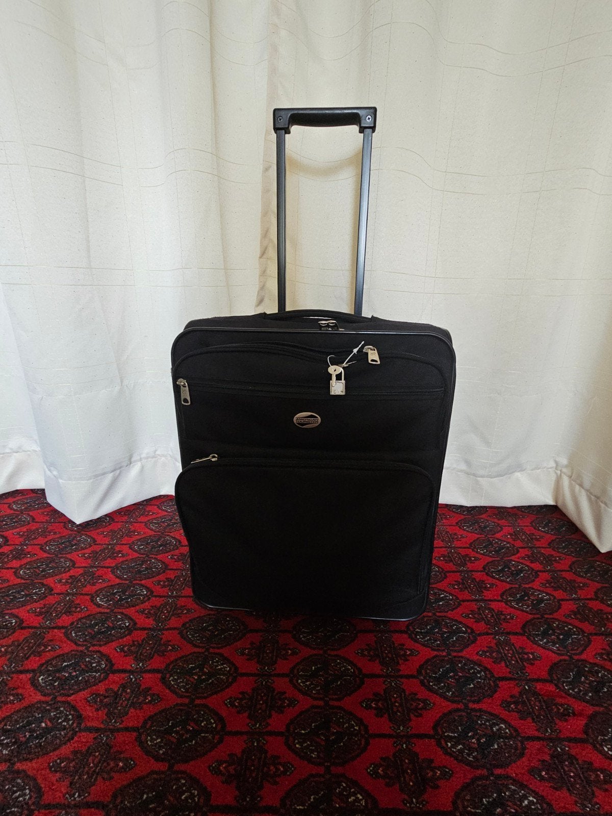 American Tourister Koffer Zwart - Compact & Handig, Gebruikt, Minder dan 50 cm, Minder dan 35 cm, Zacht kunststof