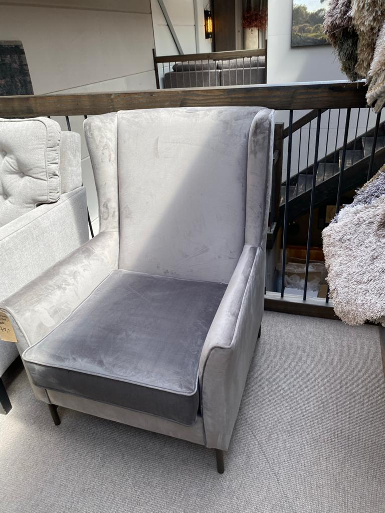 Olav Home fauteuil in taupe/grijs velours, Ophalen, Nieuw, Landelijk, Olav Home