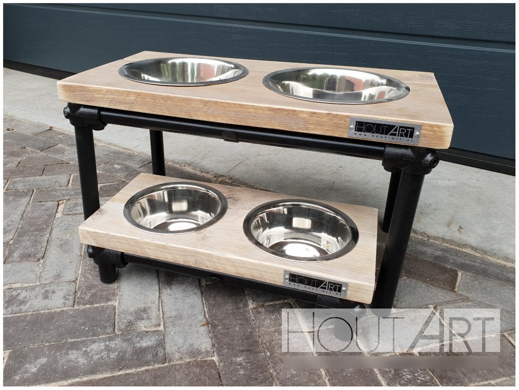 Eet & Drinkset zwarte steigerbuis met steigerhout, Info@hout-art.nl, Nieuw, Ophalen of Verzenden, Hout-Art.nl