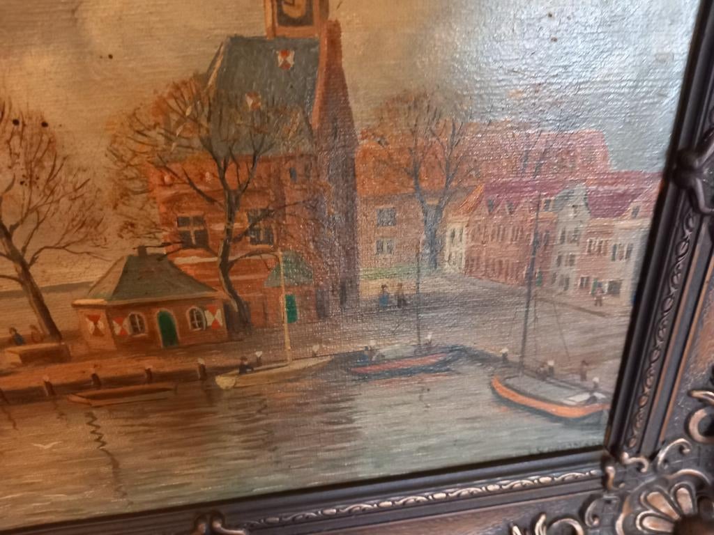 Schilderij hoorn haven hoofdtoren, Antiek en Kunst, Kunst | Schilderijen | Klassiek, Ophalen of Verzenden