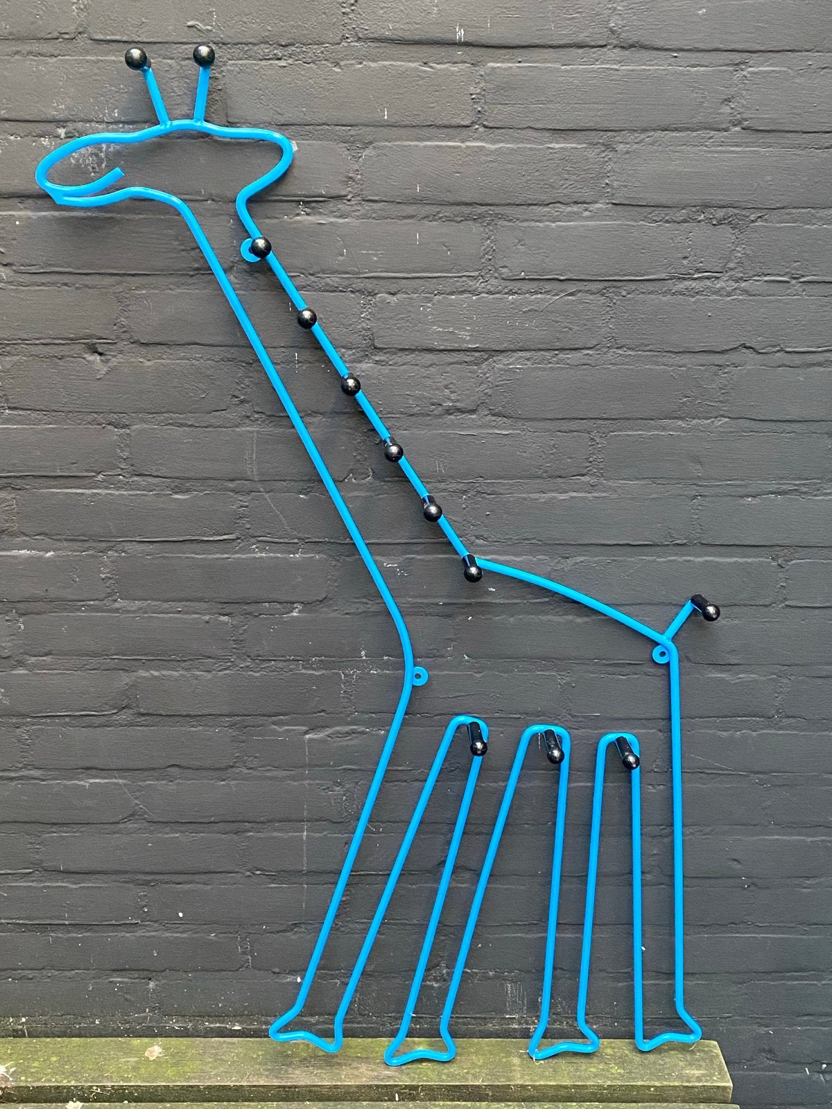 Ehlen Johansson blauwe design giraf kapstok Ikea vintage, Ophalen, Gebruikt, 100 tot 150 cm, Metaal