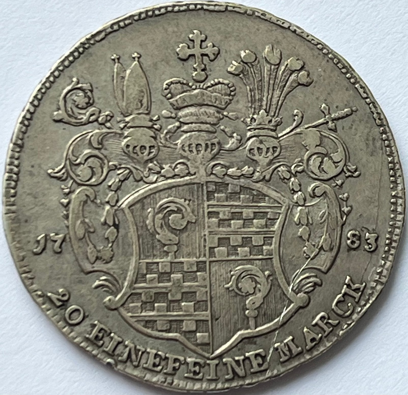 Eichstatt zeldzame halve thaler 1783, Ophalen of Verzenden, Duitsland, Losse munt, Zilver