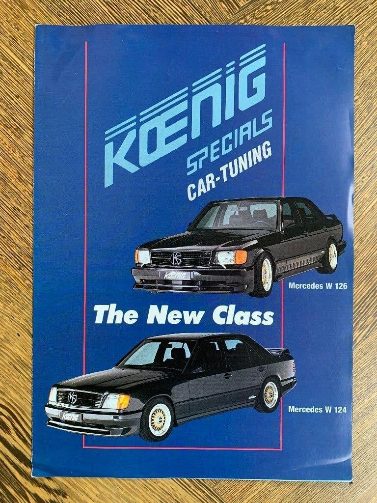 Folder leaflet Mercedes-Benz W124 en W126 tuner Koenig, Ophalen of Verzenden, Zo goed als nieuw, Mercedes, Koenig