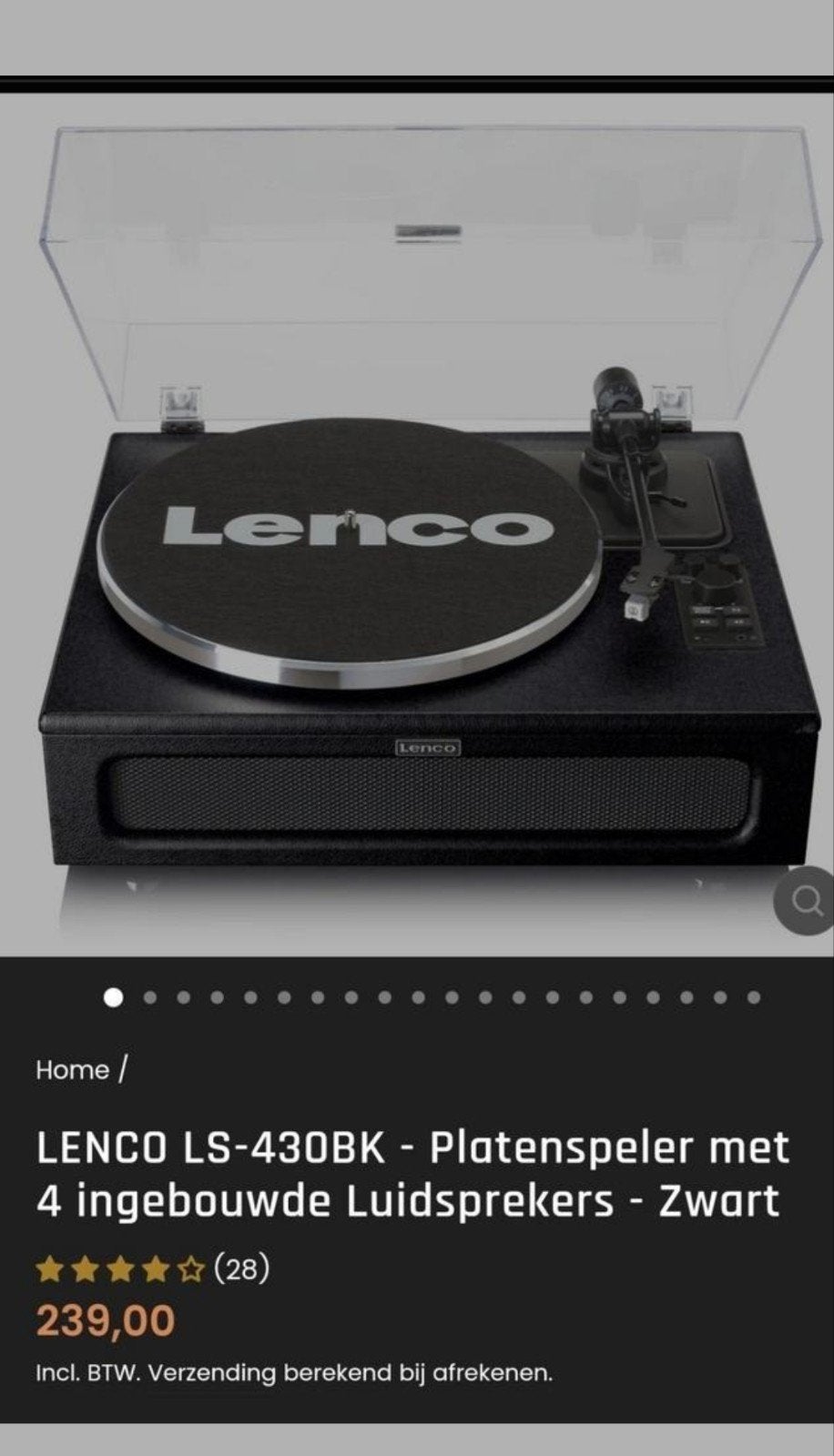Lenco LS-430BK Platenspeler - Nieuw!, Audio, Tv en Foto, Ophalen, Nieuw, Platenspeler
