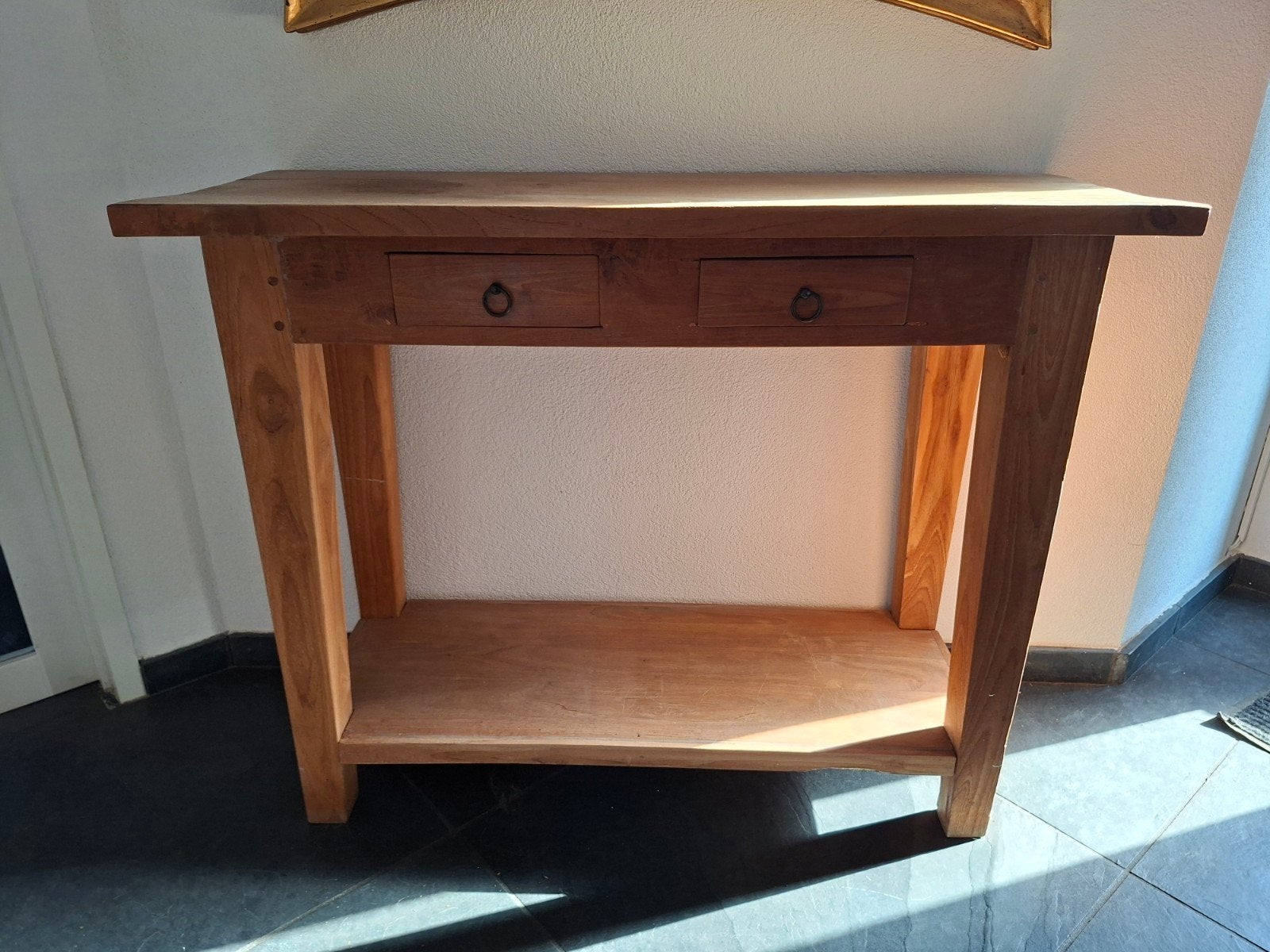 Teak houten sidetable 0,40x1,00x0,80m, Huis en Inrichting, Tafels | Sidetables, Gebruikt, 50 tot 100 cm, Teakhout, Ophalen of Verzenden