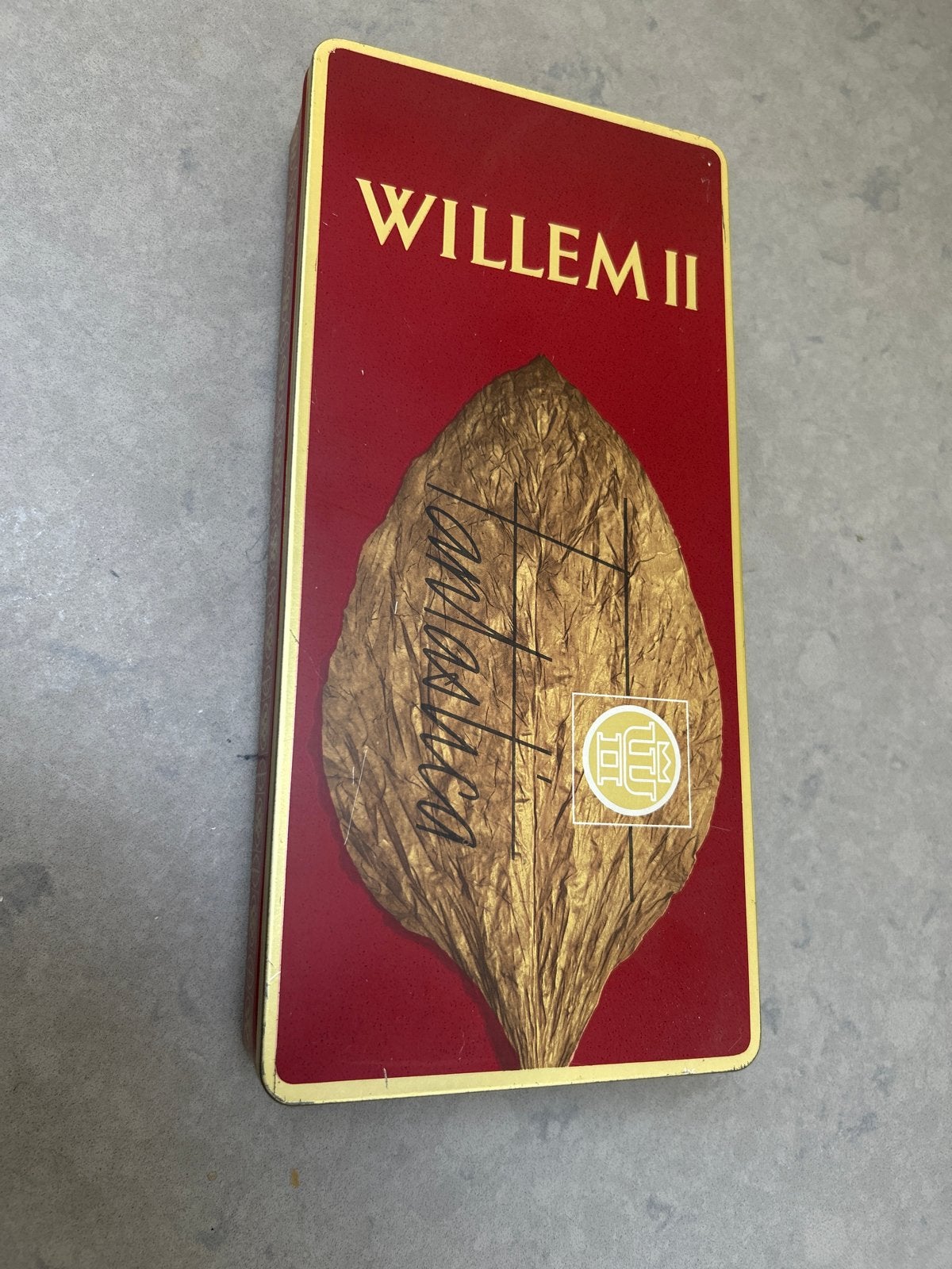 Vintage Willem II Fantastica sigarenblik met origineel prijs, Verzamelen, Ophalen of Verzenden, Gebruikt, Overige, Overige merken
