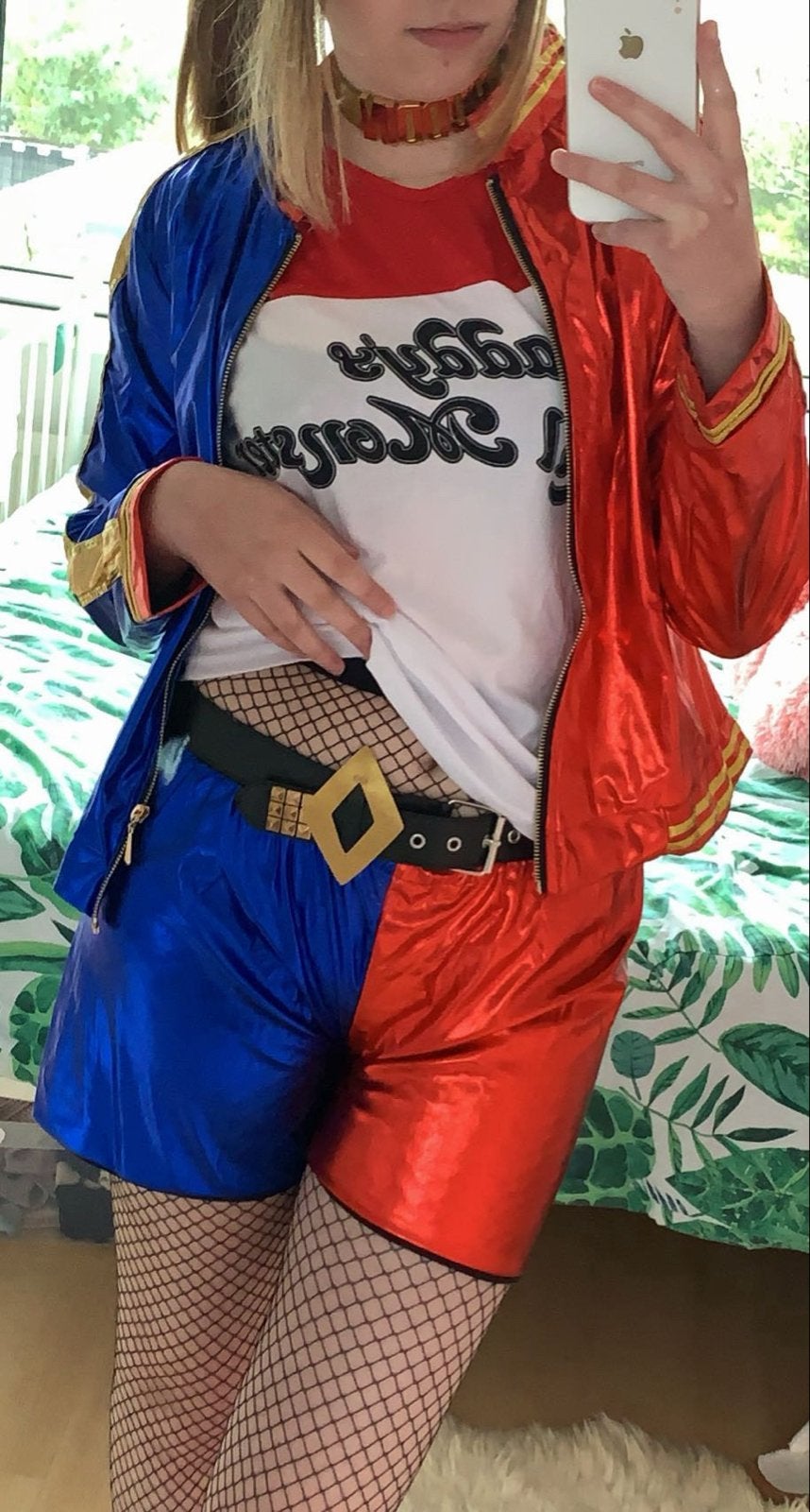 Harley Quinn kostuum - Suicide Squad, Carnaval, Maat 42/44 (L), Ophalen of Verzenden, Zo goed als nieuw