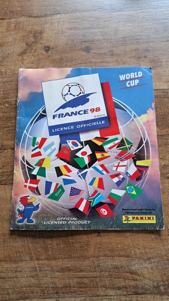 Panini album kaft 1998, Ophalen of Verzenden, Gebruikt, Meerdere stickers