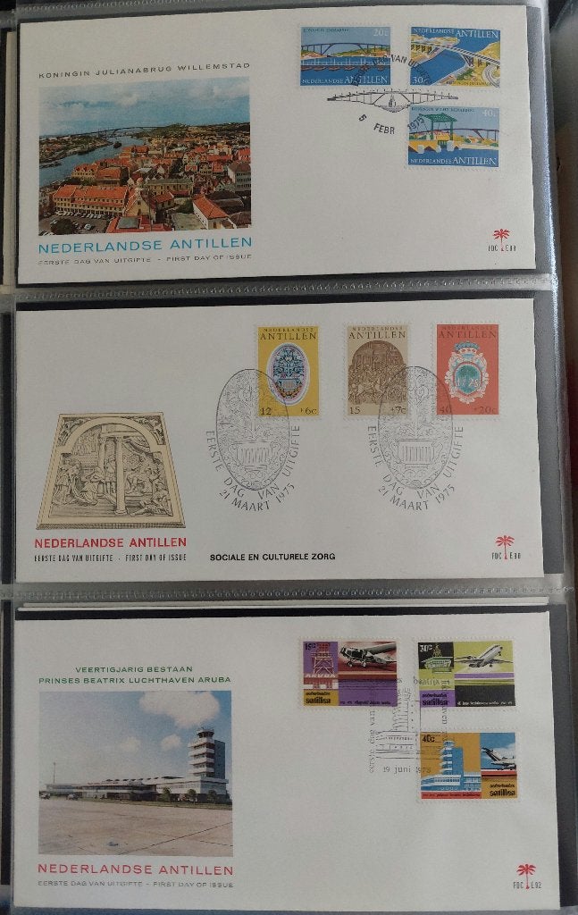 Ned. Antillen 1e dag enveloppen E89 t/m E94, uit jaar 1975., Postzegels en Munten, Postzegels | Eerstedagenveloppen, Ophalen of Verzenden