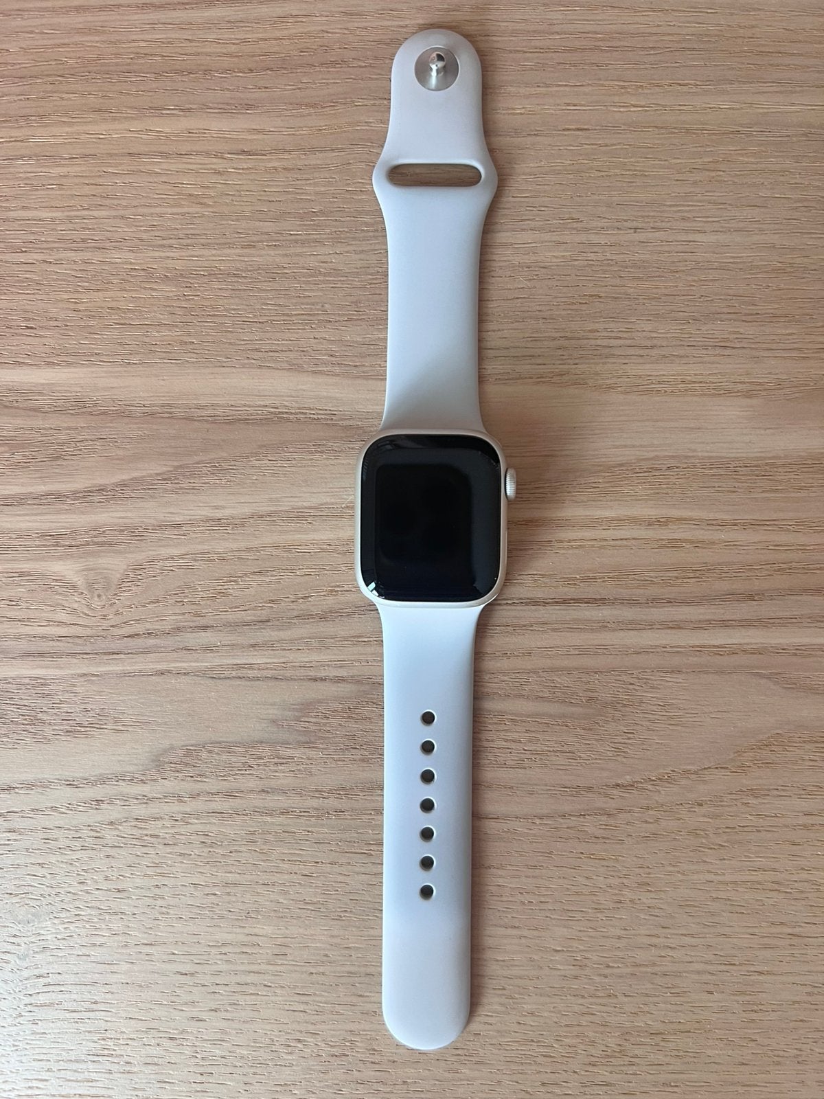 Apple Watch Series 9 41mm Starlight met sportband S/M, Wit, IOS, Ophalen of Verzenden, Zo goed als nieuw