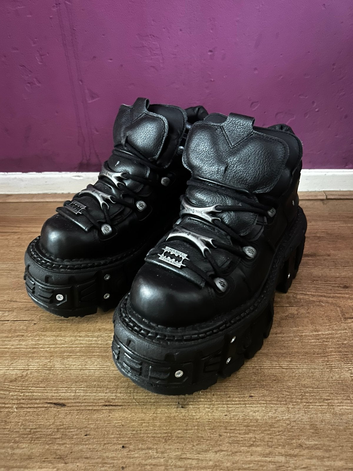 New Rock boots | Gothic Emo Alto, Verzenden, Zo goed als nieuw, Zwart