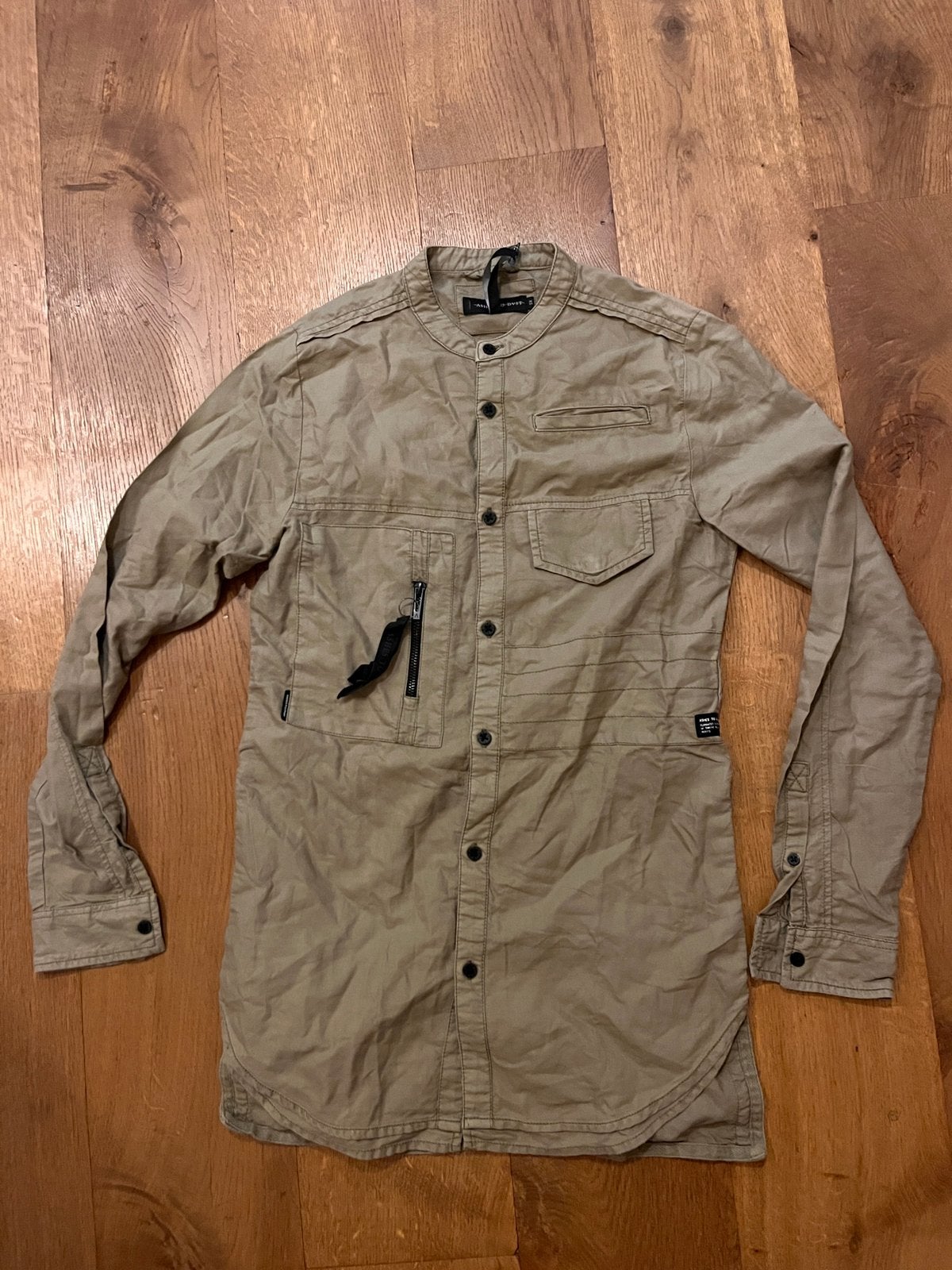 Heren Blouse Ashes to dust Kaki beige mt XS, Ophalen of Verzenden, Gedragen, Beige, Halswijdte 38 (S) of kleiner