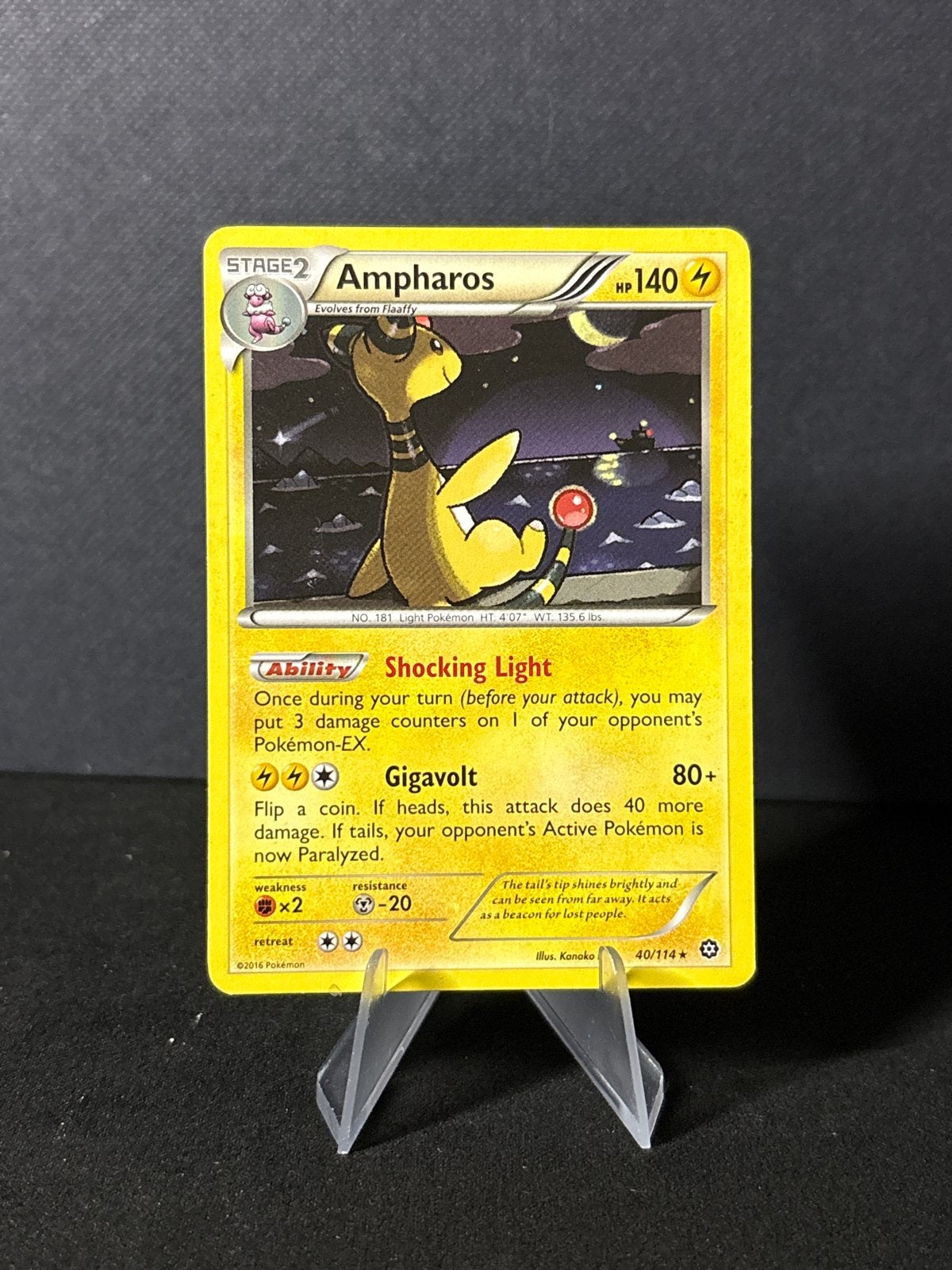 Ampharos #40, Ophalen of Verzenden, Zo goed als nieuw, Losse kaart