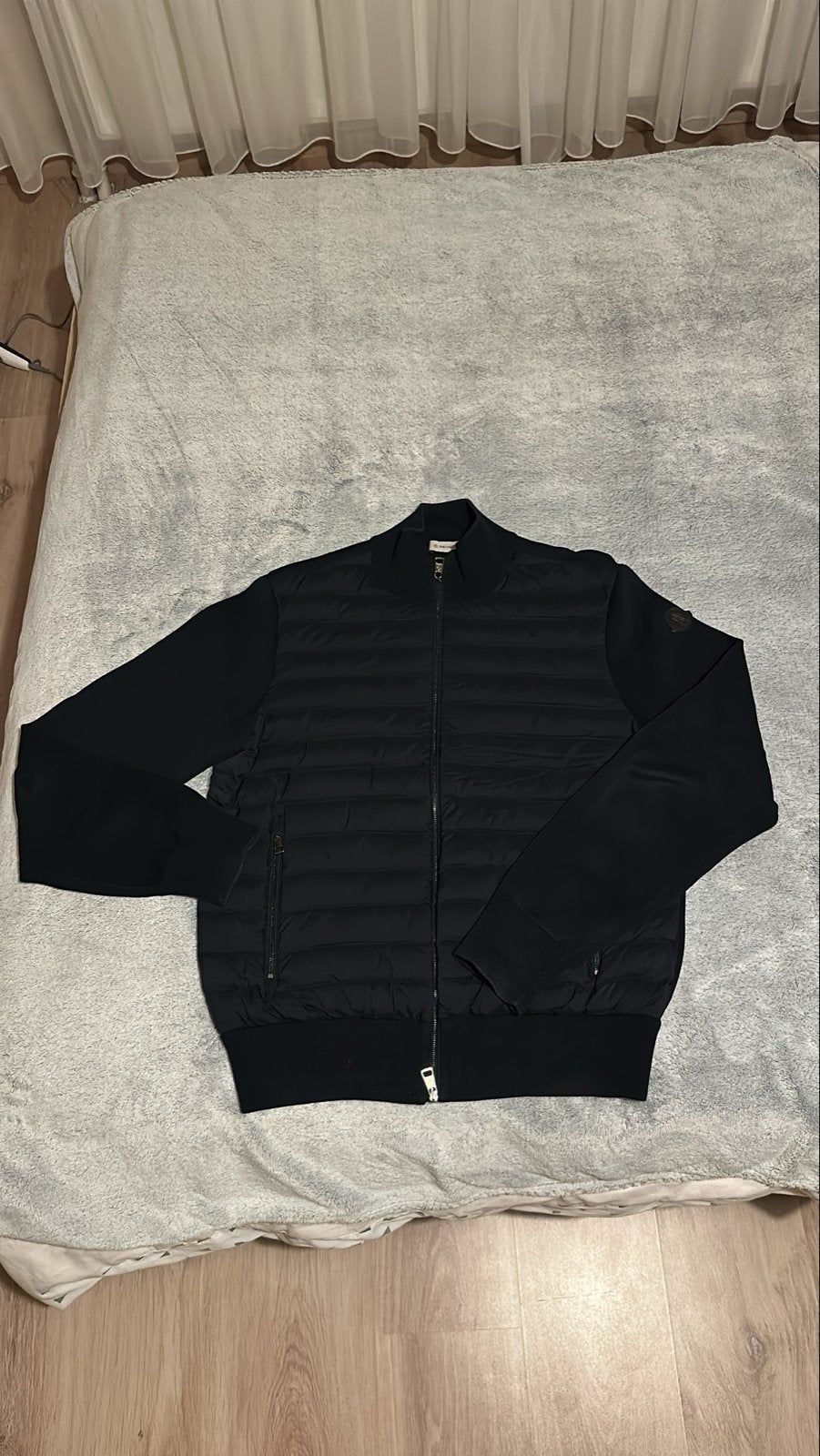 Moncler Gewatteerde Jas Maat M, Ophalen of Verzenden, Zo goed als nieuw, Maat 48/50 (M), Blauw