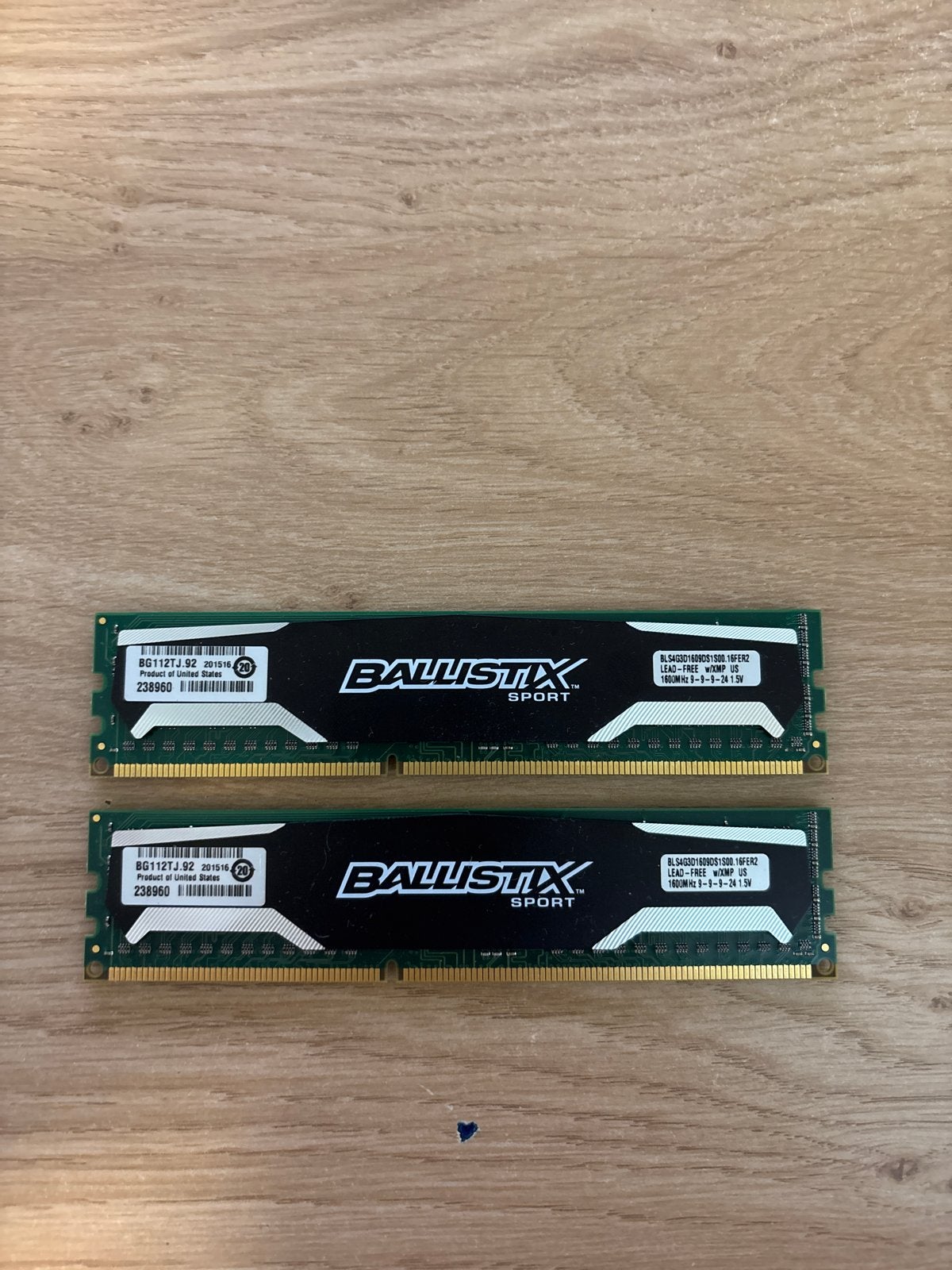Crucial Ballistix Sport 4GB DDR3 1600MHz RAM module, Computers en Software, RAM geheugen, Gebruikt, DDR3, Ophalen of Verzenden