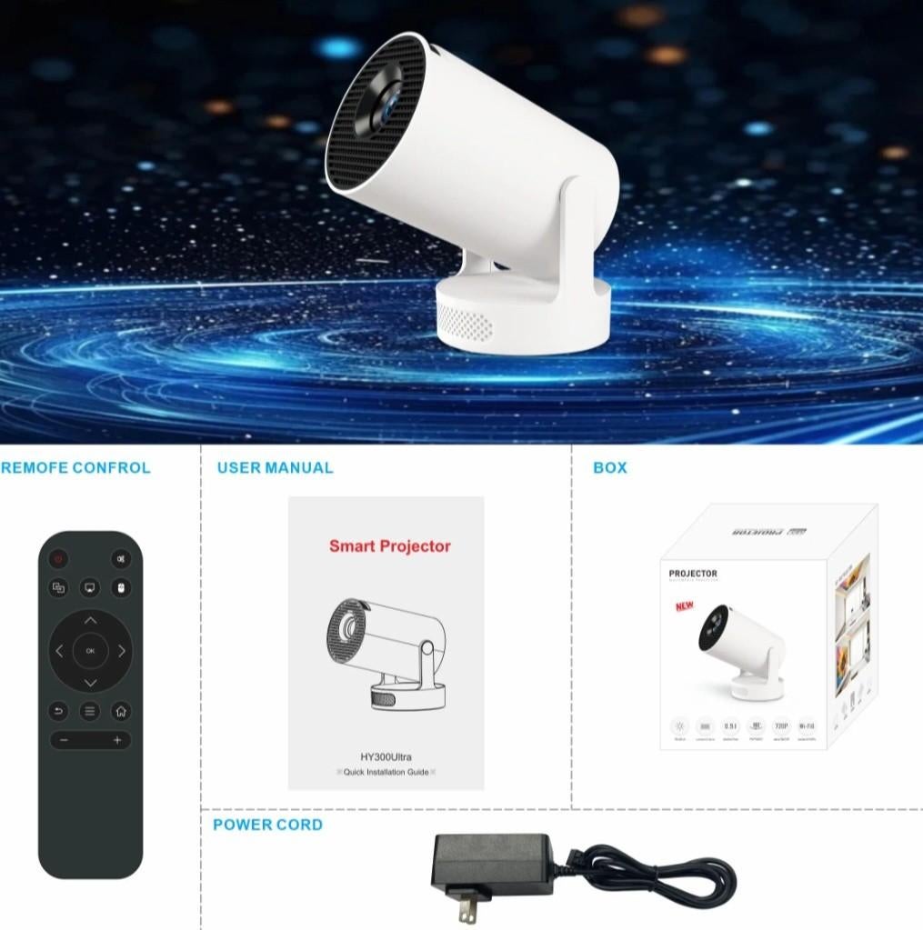HY300Ultra Smart Projector - Draagbare Mini Beamer, LED, Nieuw, Ophalen of Verzenden, Full HD (1080)