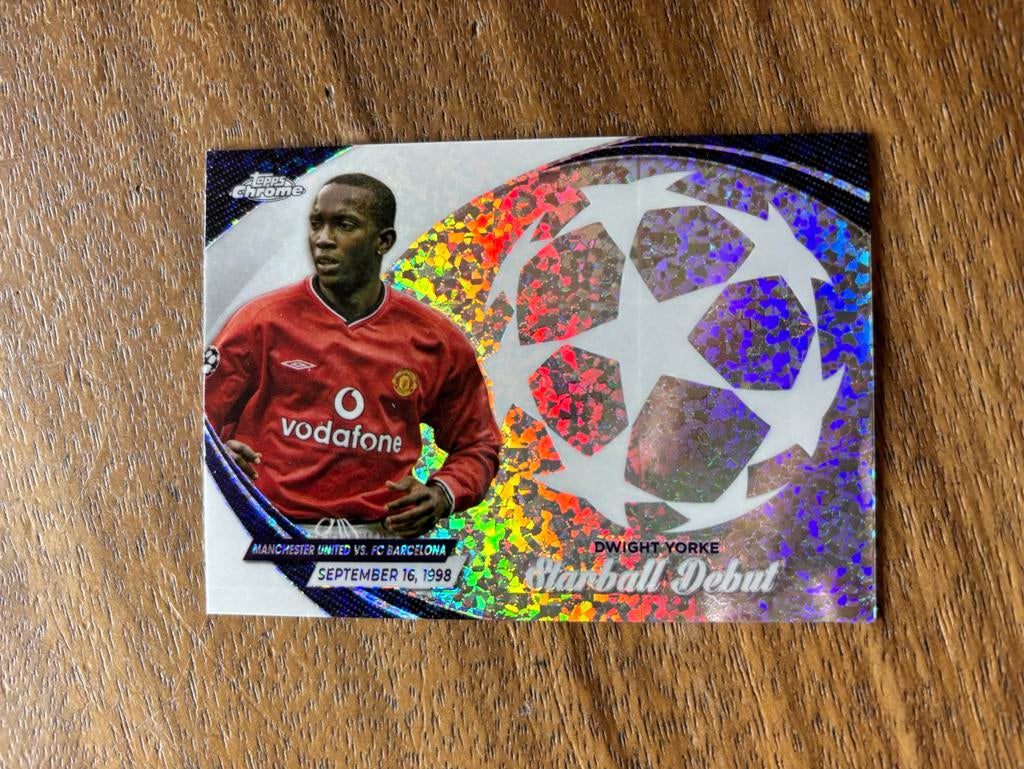 Dwight Yorke Starball Debut Topps Chrome Champions League, Ophalen of Verzenden, Zo goed als nieuw, Buitenlandse clubs, Spelerskaart