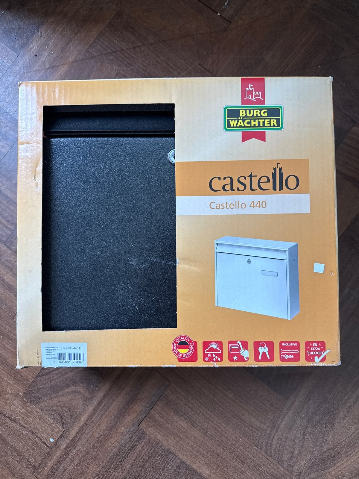 Castello 440 brievenbus - Nieuw in doos, Ophalen of Verzenden, Nieuw, Staal, Wandbrievenbus