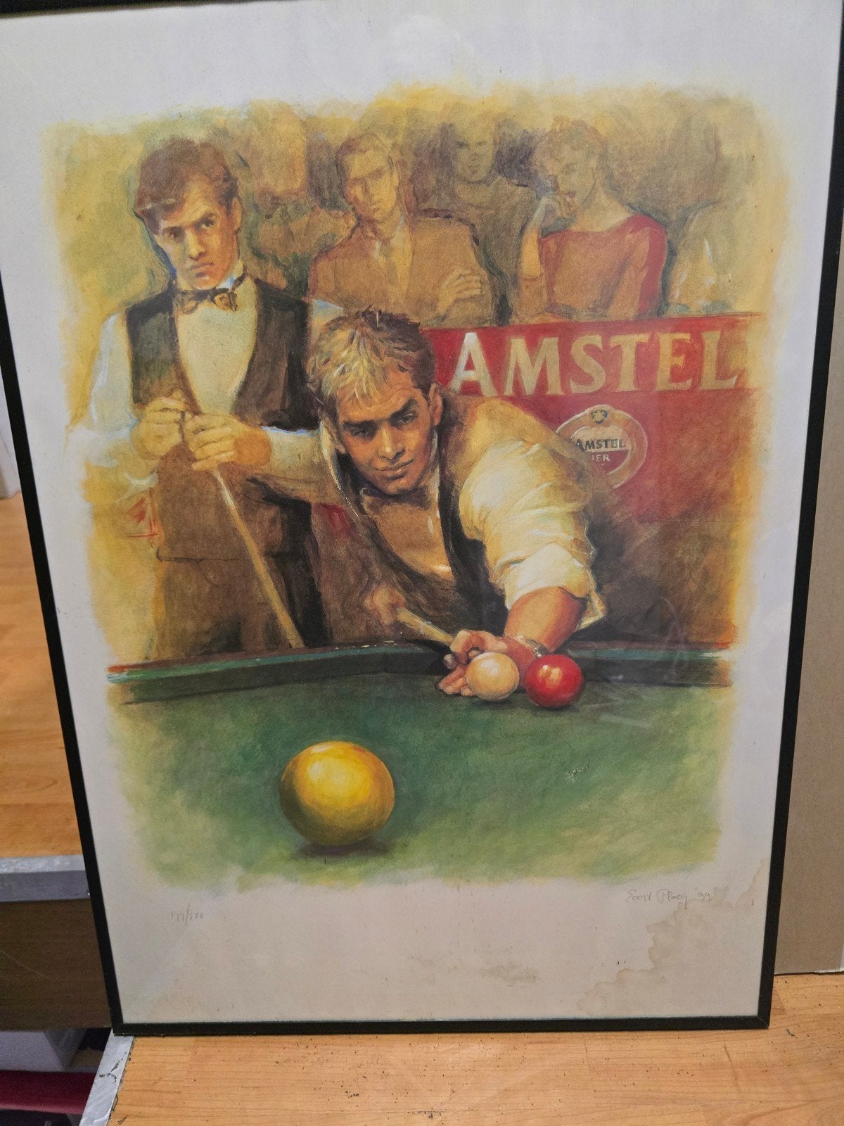 Gesigneerde Biljart Print '99 - Limited Edition 177/500, Ophalen