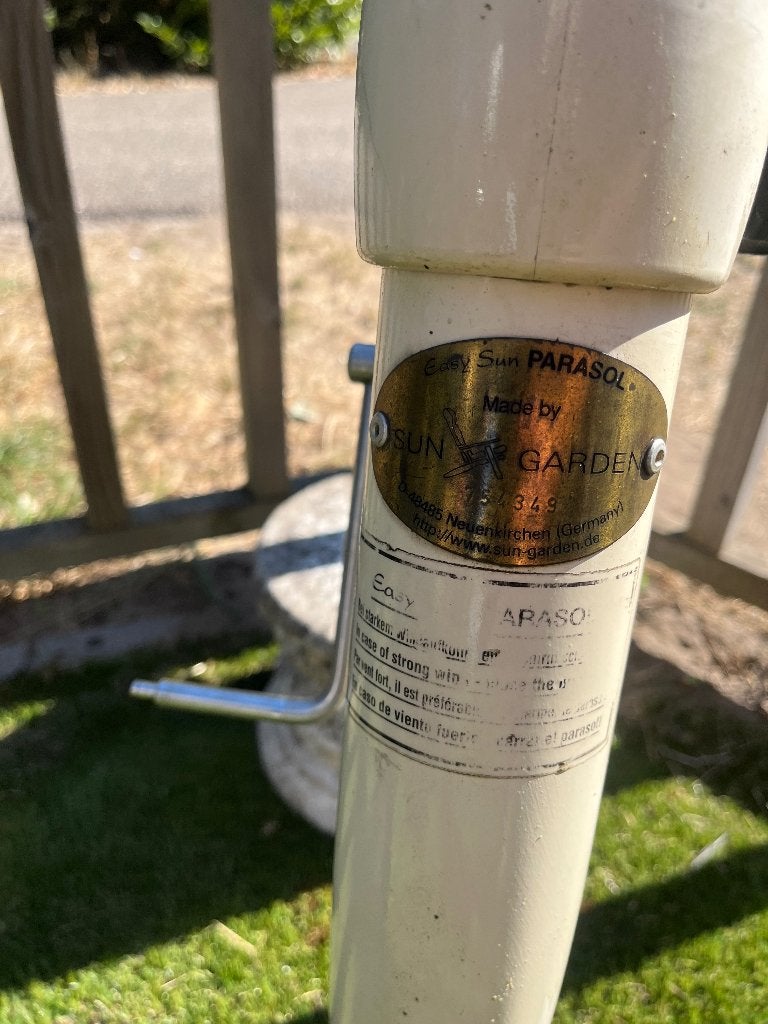 Easy sin parasol zonder doek en koord, Ophalen, Verstelbaar, Gebruikt, Zweefparasol