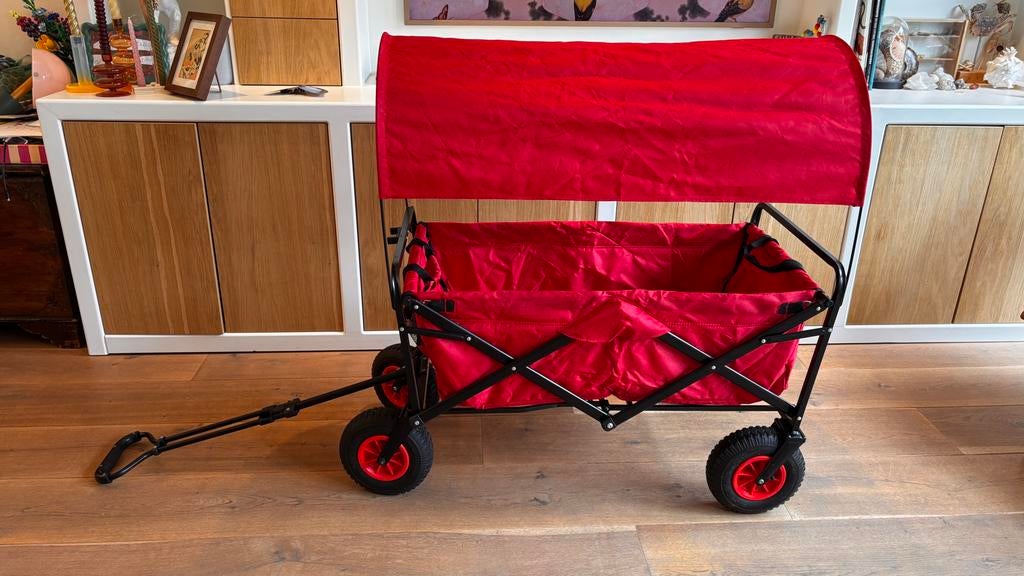 Mac Wagon Opvouwbare Bolderkar met Zonnedak, Ophalen, Opvouwbaar, Zo goed als nieuw