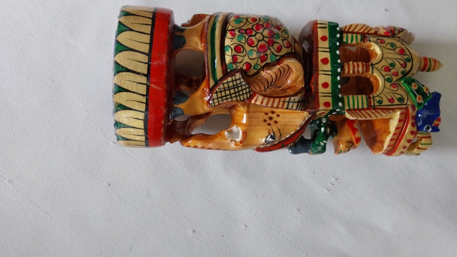 houten olifant beschilderd, Ophalen of Verzenden