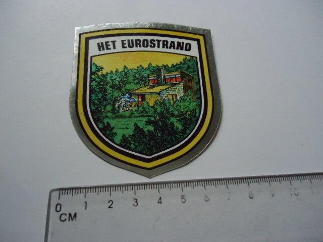sticker oud EUROSTRAND glansschild westerhoven bergeijk glan, Verzenden, Zo goed als nieuw, Bedrijf of Vereniging