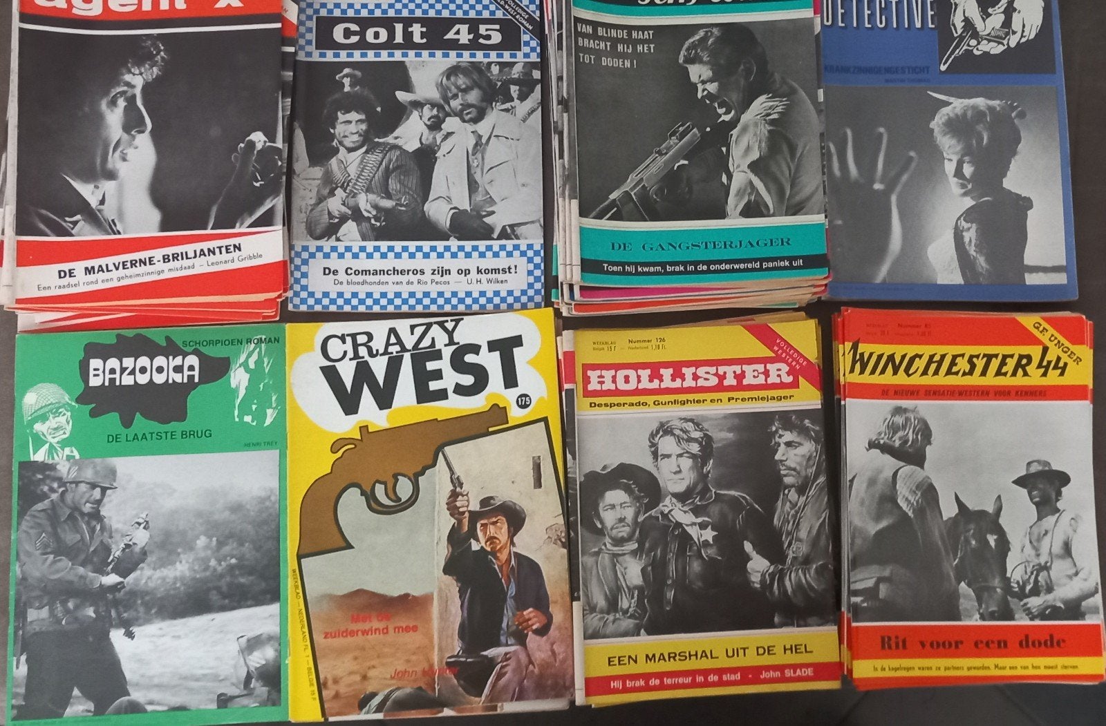 Collectie vintage pulpboeken: Westerns, Detective, Actie, Boeken, Ophalen, Gelezen, Diverse auteurs