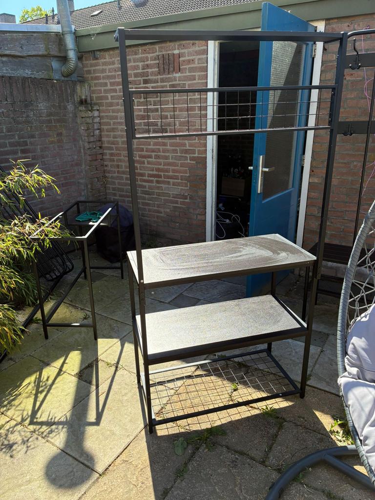 Goliving Keukenkast - Keukenrek Staand - Magnetronkast, Keukentrolley, Ophalen of Verzenden, Zo goed als nieuw, Zwart