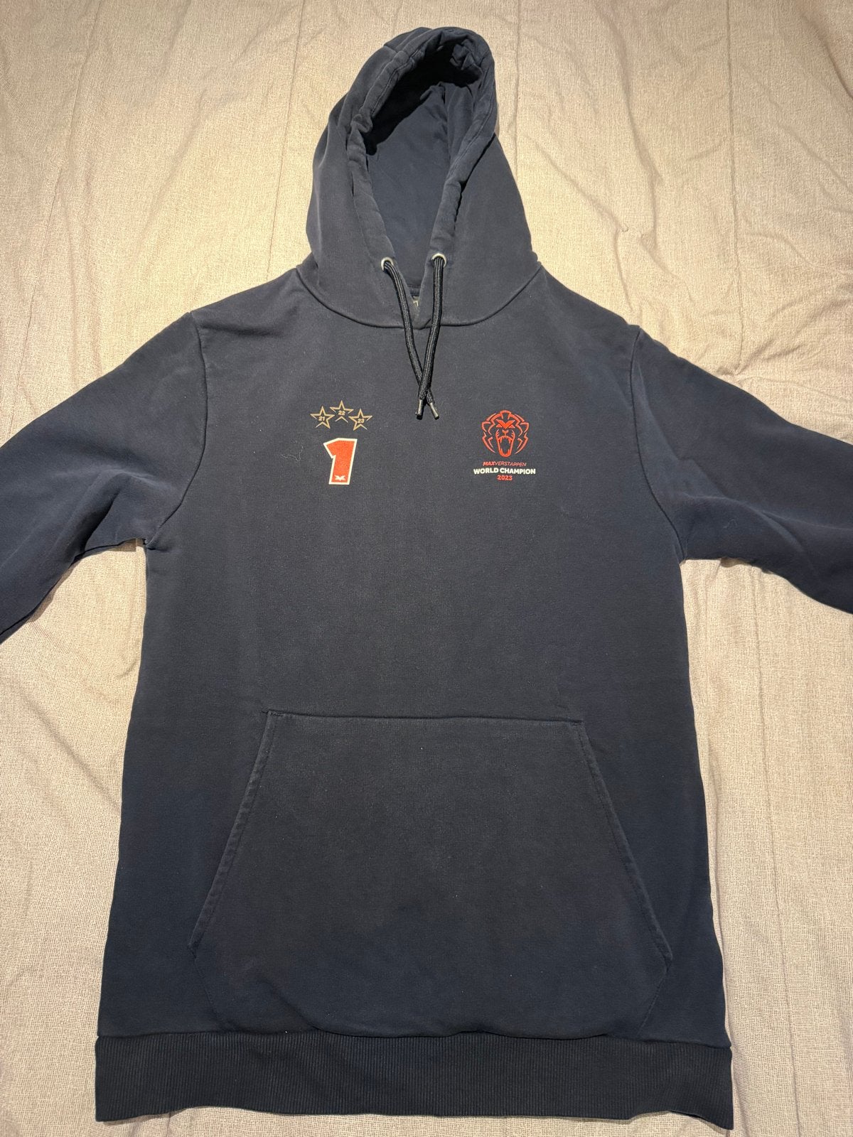 Max Verstappen World Champion 2023 Hoodie Maat M, Ophalen, Gedragen, Maat 48/50 (M), Zwart