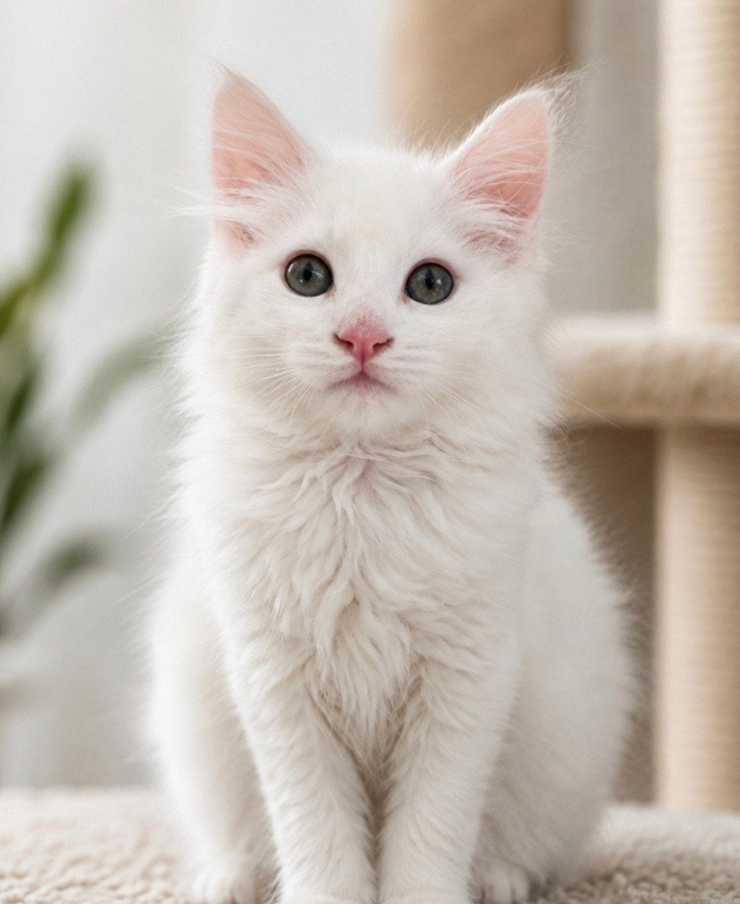 nog 1 Prachtige witte Maincoon kitten, Meerdere dieren, Ontwormd