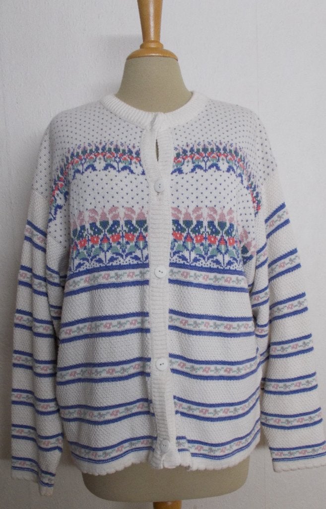 Lief folklore wit print vestje! L/XL, Kleding | Dames, Verzenden, Zo goed als nieuw, Maat 42/44 (L), Wit