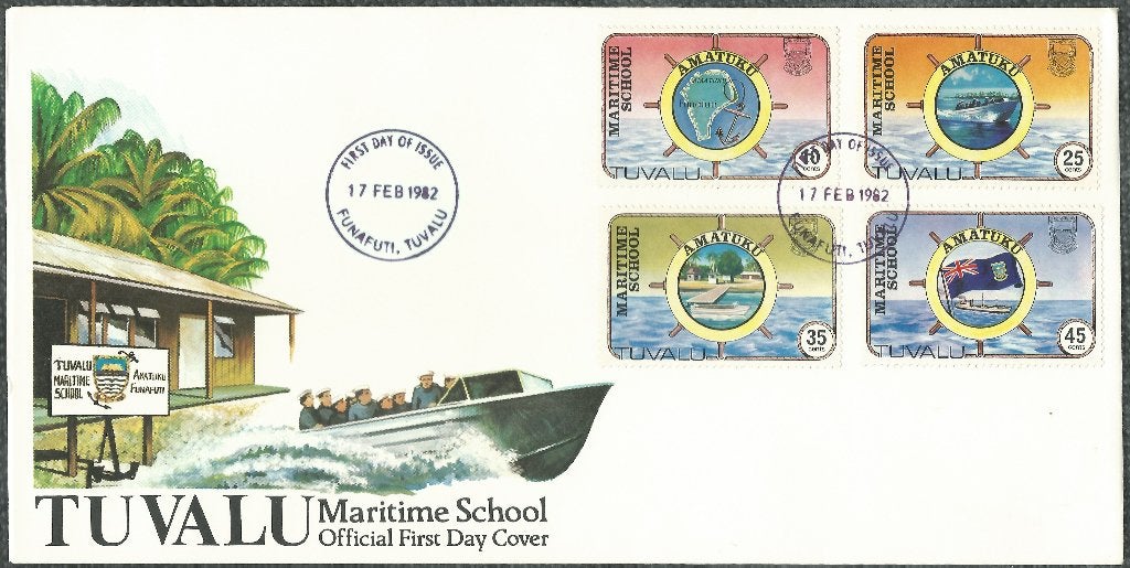 TUVALU 1982 Maritime School op onbeschreven FDC., Verzenden, Gestempeld